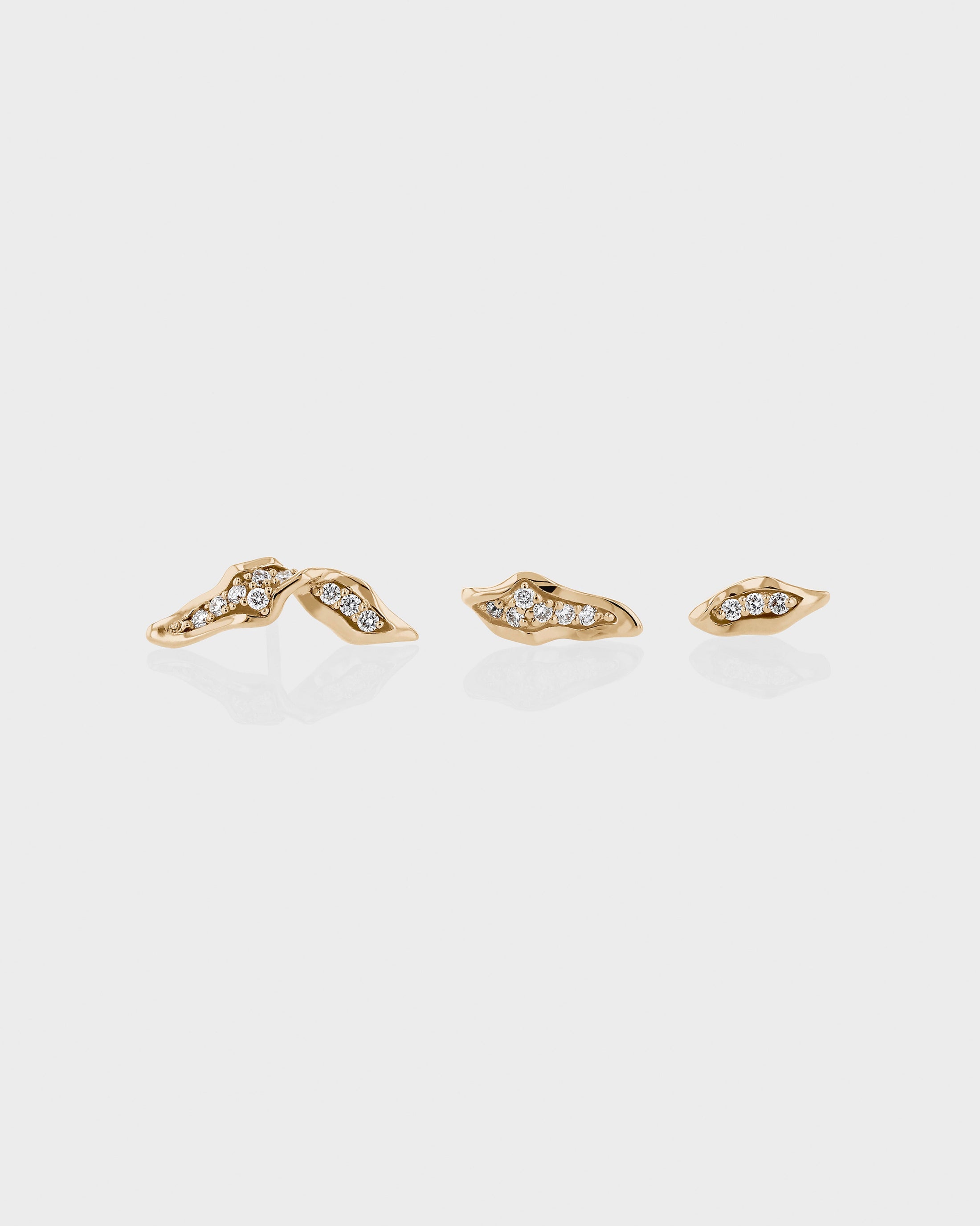 0.03 Carat Round Lab Grown Diamond Leaf Stud Earrings