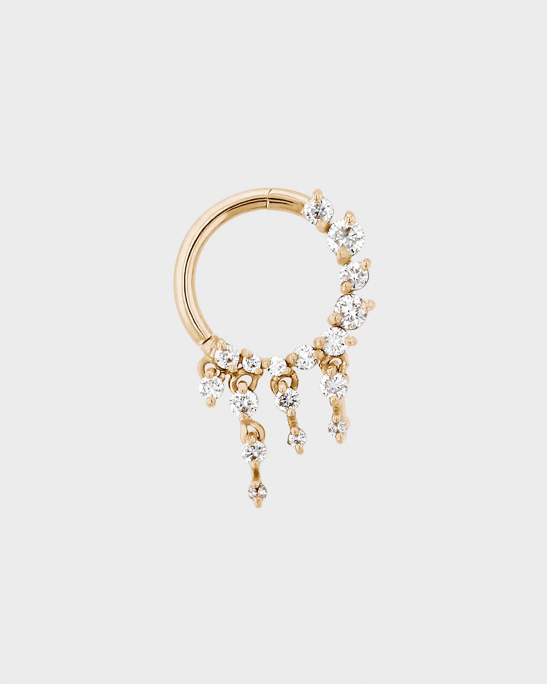 Radiant Elegance: 0.05 TCW Round Lab-Grown Diamond Drip Hoops