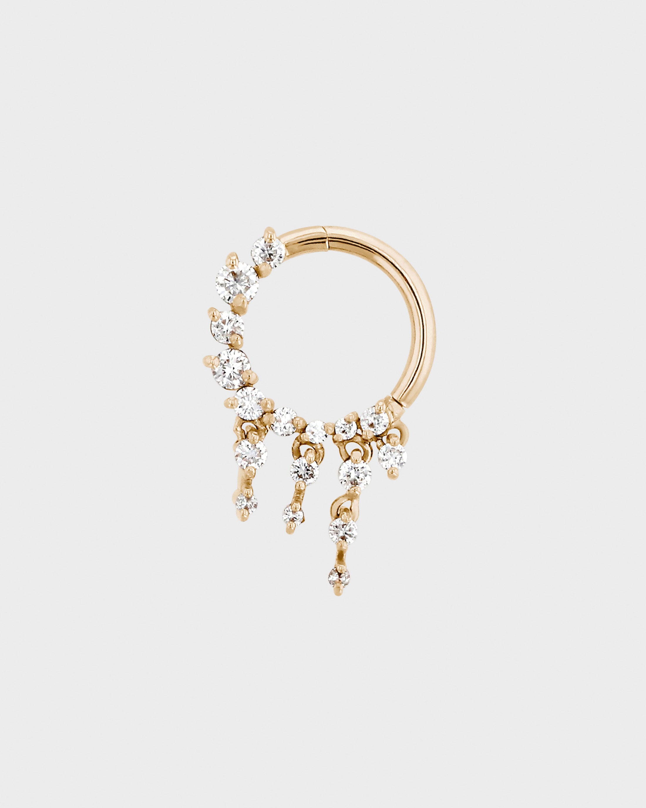 Radiant Elegance: 0.05 TCW Round Lab-Grown Diamond Drip Hoops