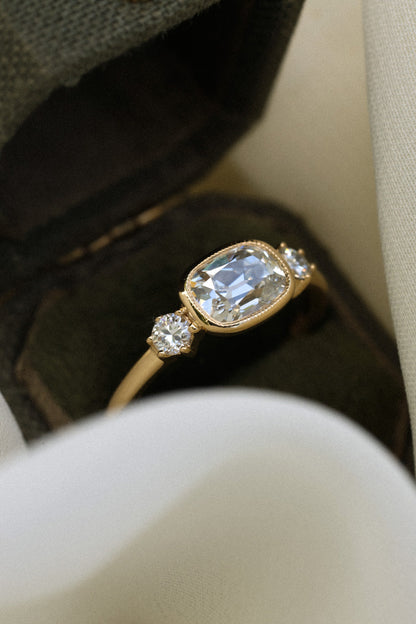 Solitaire Cathedral- 1.8 CT Cushion Lab Grown Diamond Wedding Band