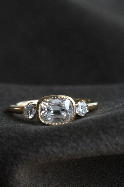 Solitaire Cathedral- 1.8 CT Cushion Lab Grown Diamond Wedding Band