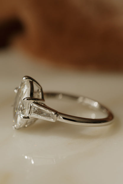 Solitaire Cathedral- 1.8 CT Cushion Lab Grown Diamond Wedding Band