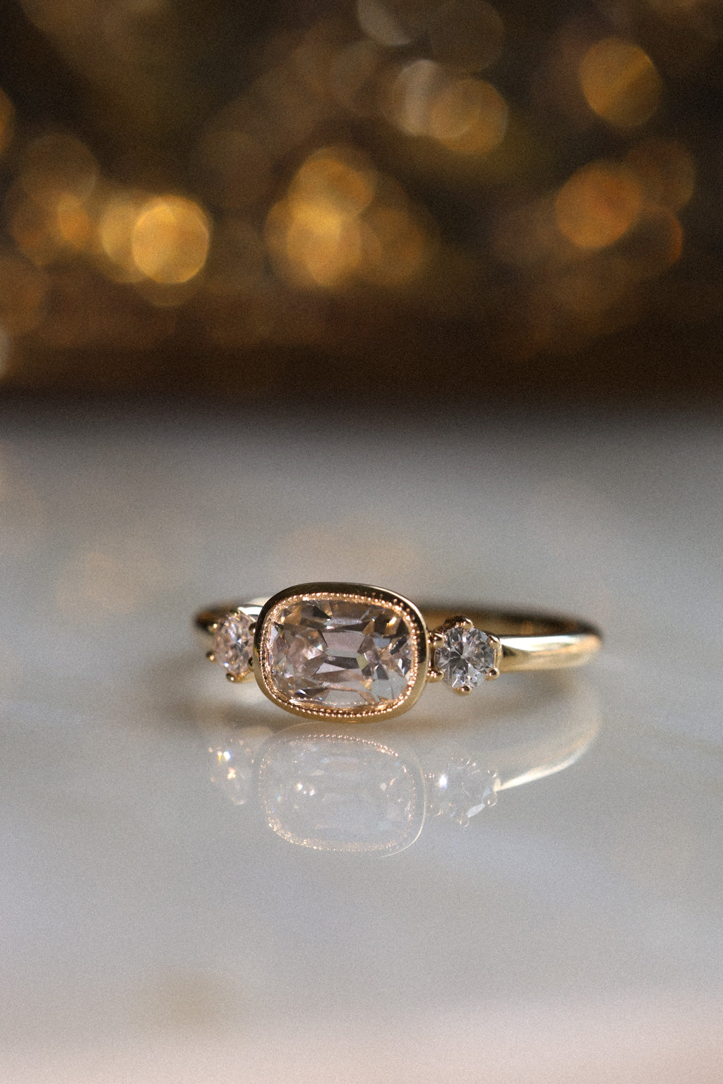 Solitaire Cathedral- 1.8 CT Cushion Lab Grown Diamond Wedding Band
