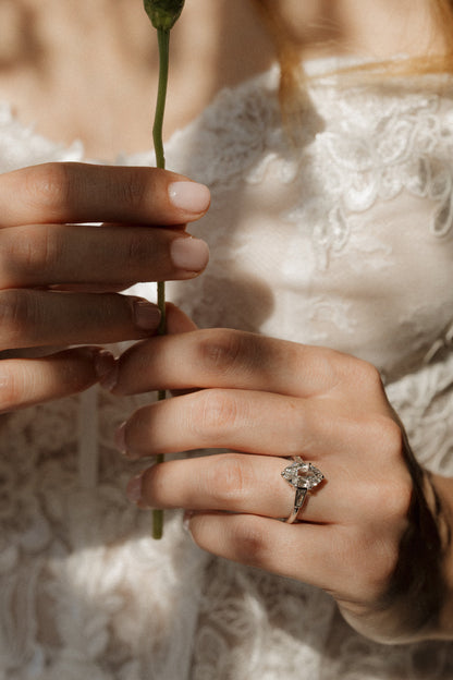 Solitaire Cathedral- 1.8 CT Cushion Lab Grown Diamond Wedding Band