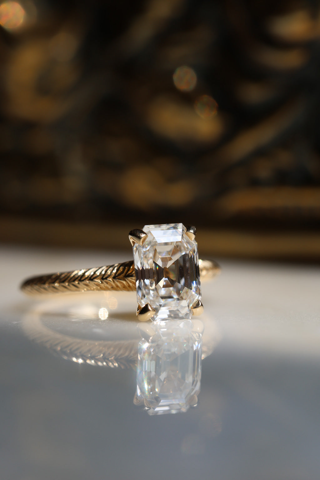 Solitaire Cathedral- 1.8 CT Cushion Lab Grown Diamond Wedding Band