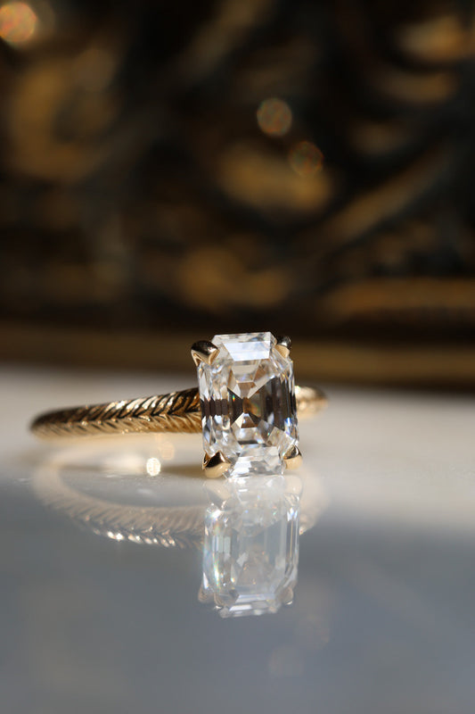Solitaire Cathedral- 1.8 CT Cushion Lab Grown Diamond Wedding Band