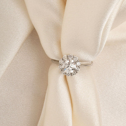 Halo-1.0 CT Round Lab Grown Diamond Engagement Ring