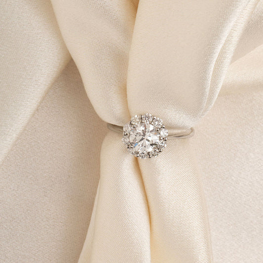 Halo-1.0 CT Round Lab Grown Diamond Engagement Ring