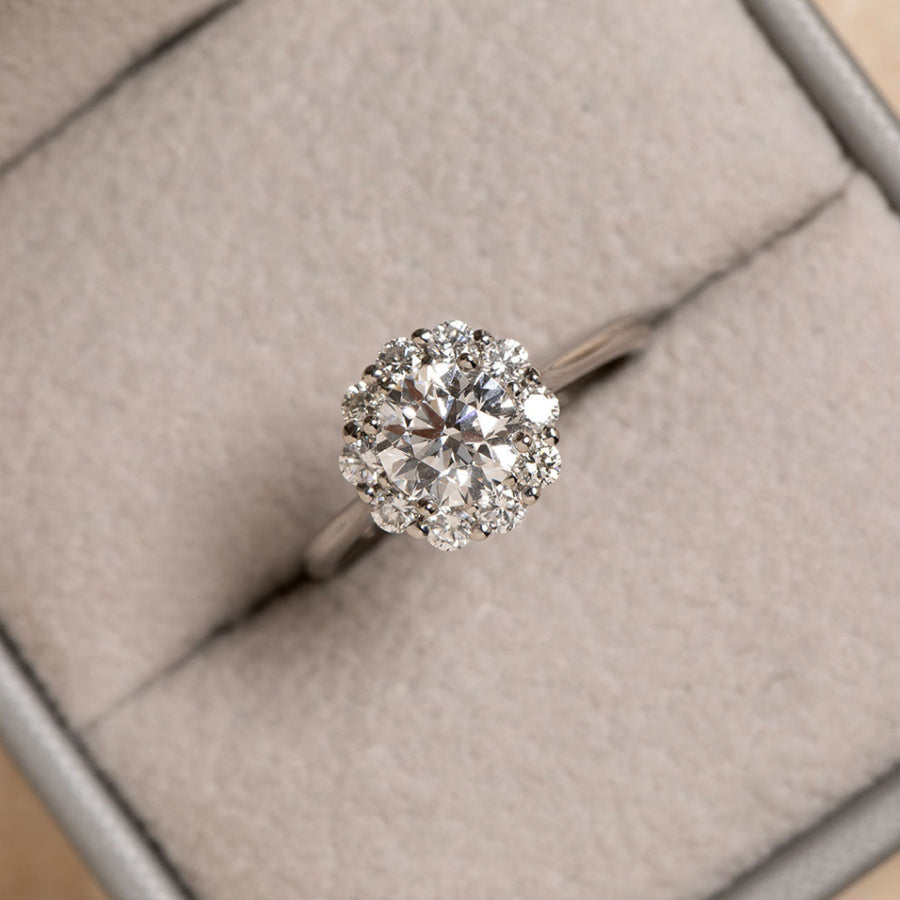 Halo-1.0 CT Round Lab Grown Diamond Engagement Ring