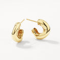 Load image into Gallery viewer, Golden Fluid Wave Hoop Earrings
