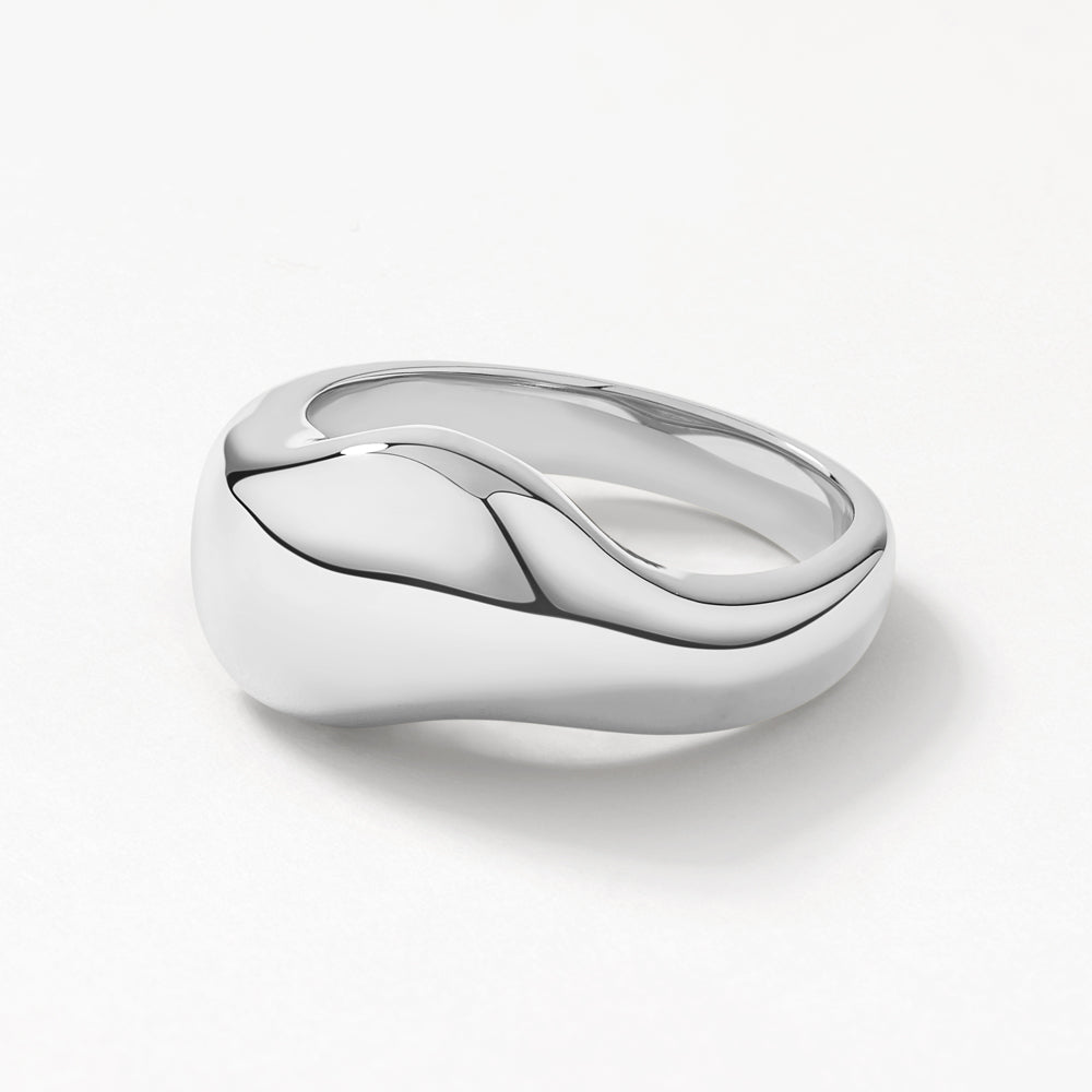 Sculpted Silver Wave Ring