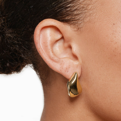 Gold Sculpted Earrings 4