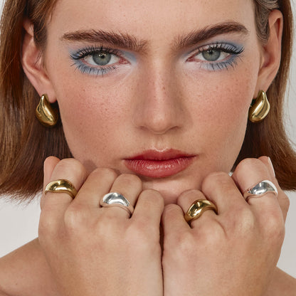 Gold Sculpted Earrings 8