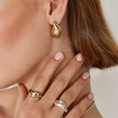 Gold Sculpted Earrings 2