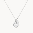 Load image into Gallery viewer, Silver Elegance: Organic Teardrop Pendant Necklace
