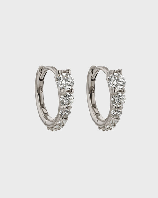 Elegant 0.10 TCW Round Lab Grown Diamond Hoop Earrings