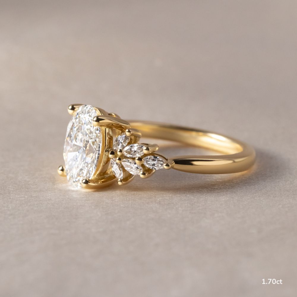 Cluster-Oval Lab Grown Diamond Engagement Ring