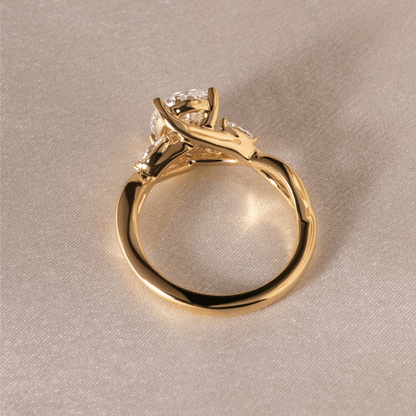 Cluster & Criss Cross-Oval Lab Grown Diamond Engagement Ring