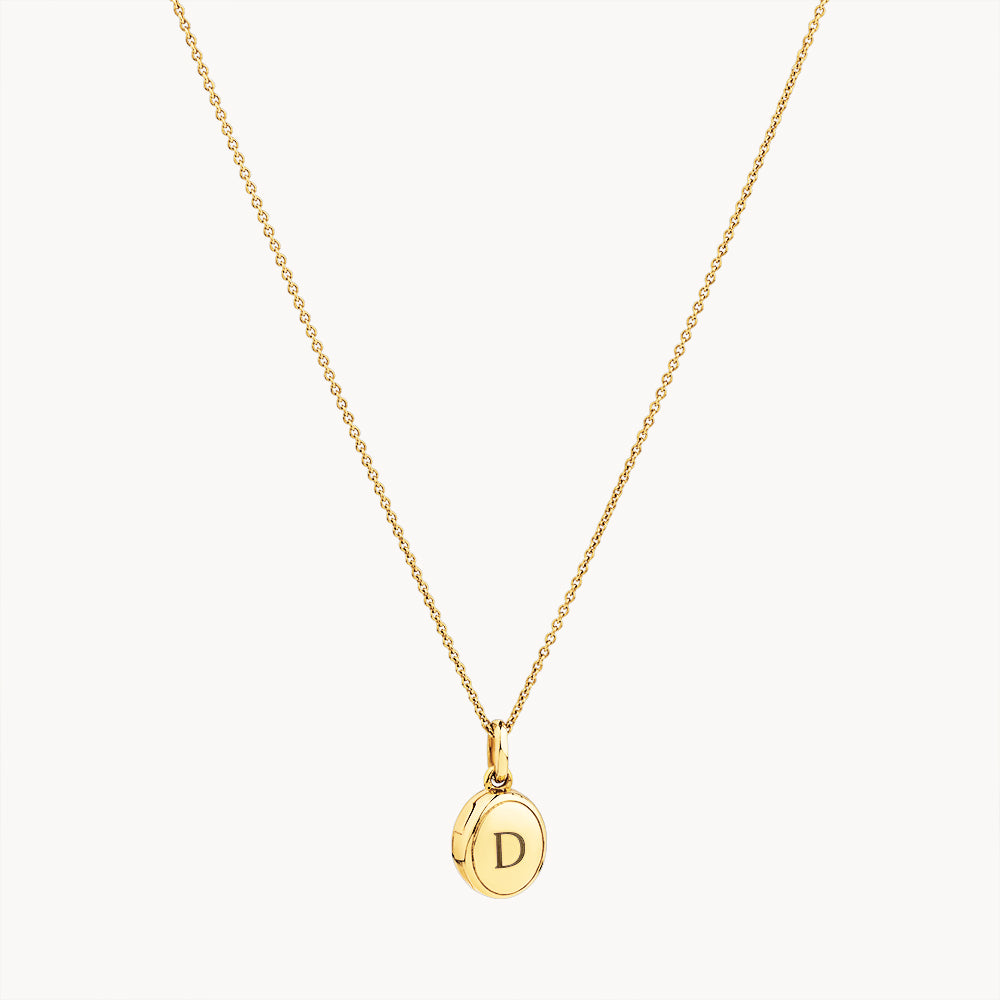 Personalized Gold Oval Locket Necklace