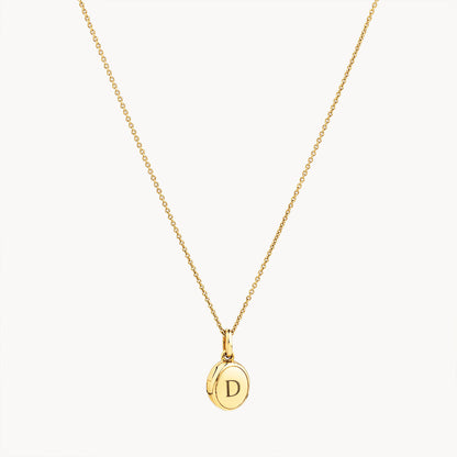 Personalized Gold Oval Locket Necklaces 1