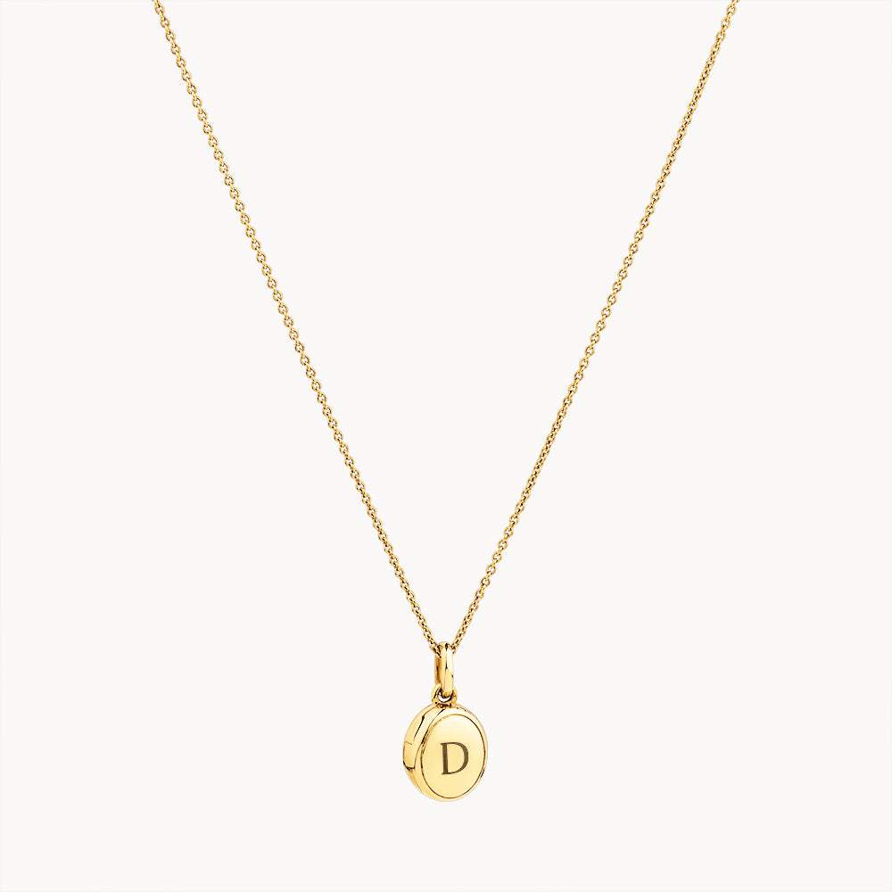 Personalized Gold Oval Locket Necklace