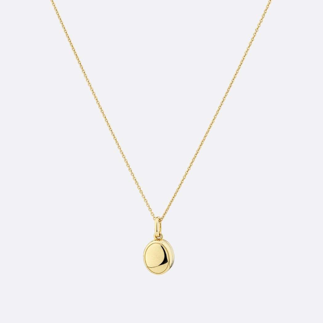 Personalized Gold Oval Locket Necklaces 9