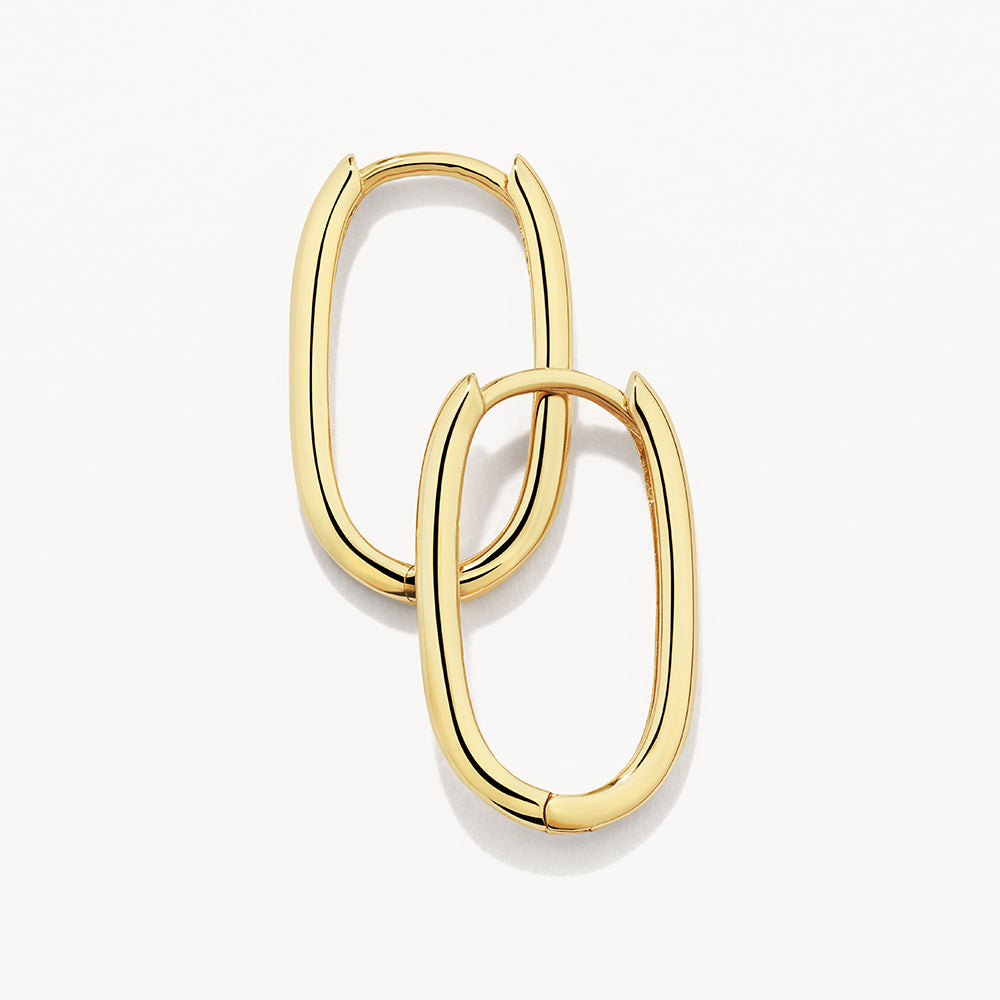 Elegant Gold Oval Hoop Earrings