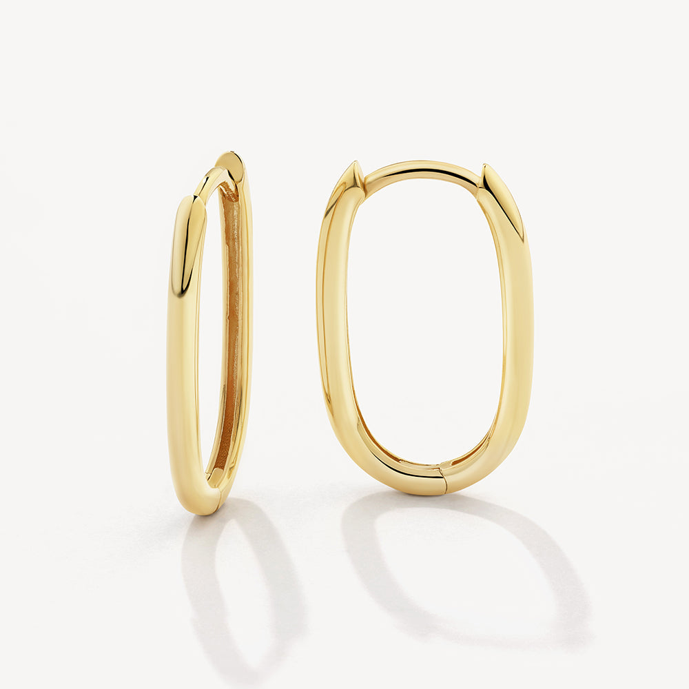 Elegant Gold Oval Hoop Earrings