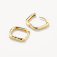 Load image into Gallery viewer, Gold Oval Paperclip Huggie Earrings
