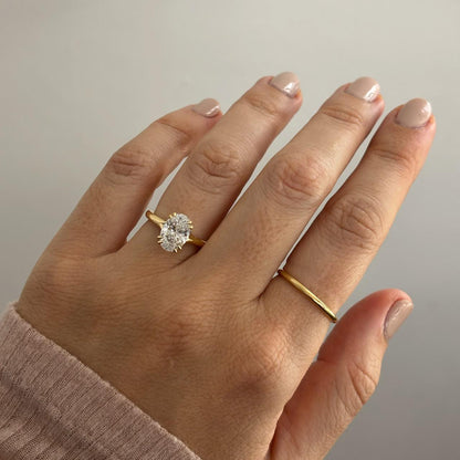 Solitaire Split Shank & Double Prong-Oval Cut Lab Grown Diamond Engagement Ring