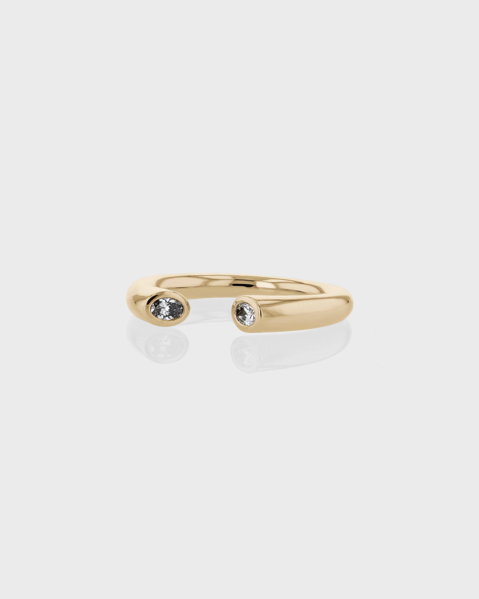 0.50 TCW Oval Lab Grown Diamond Half Open  Wedding Band 5