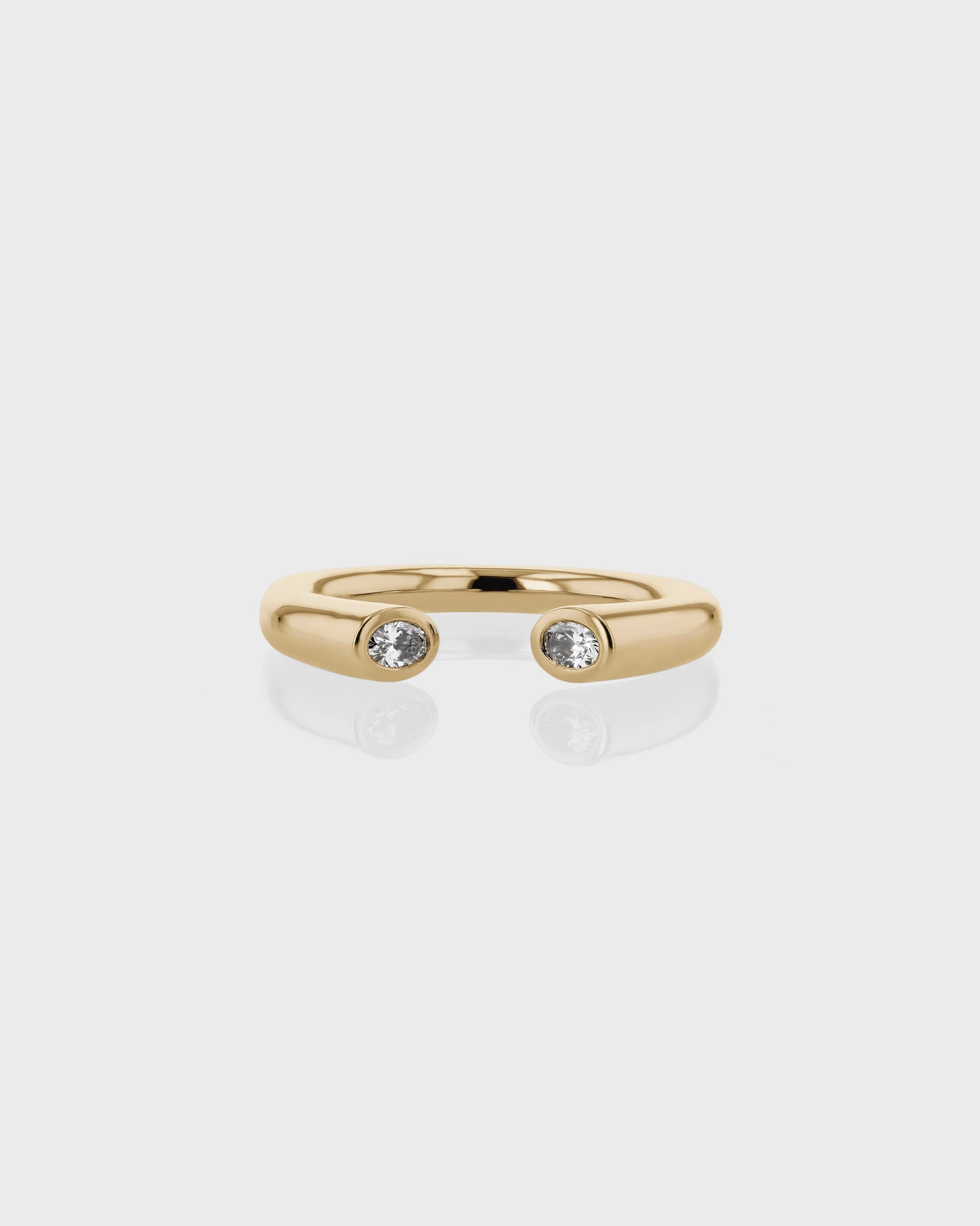 0.50 TCW Oval Lab Grown Diamond Half Open  Wedding Band 1
