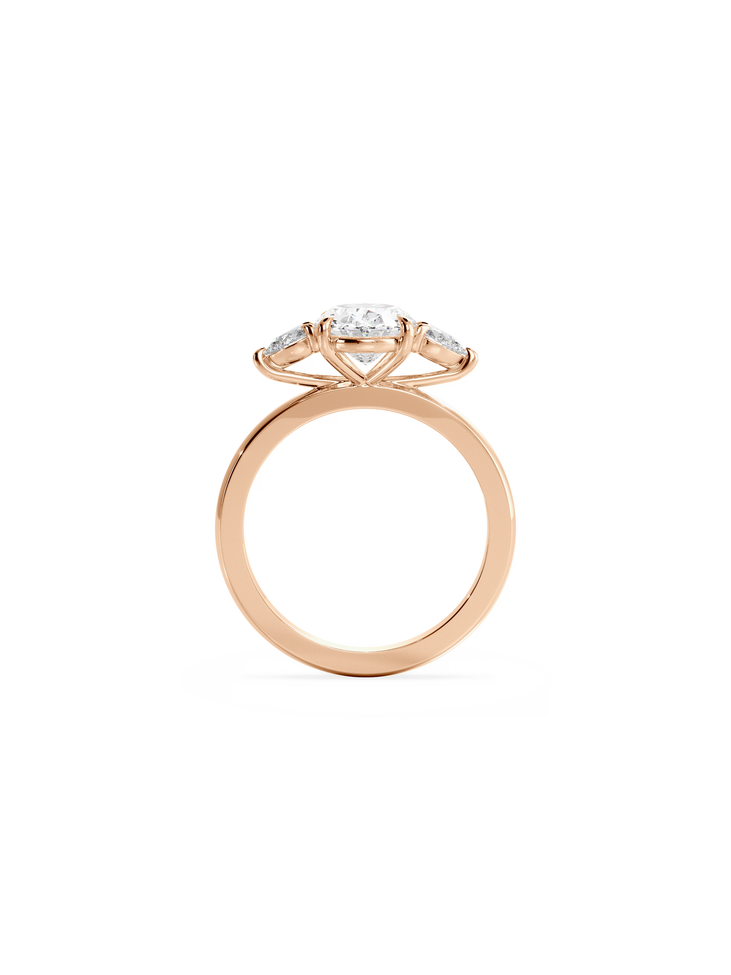 Three Stone-Oval Lab Grown Diamond Engagement Ring