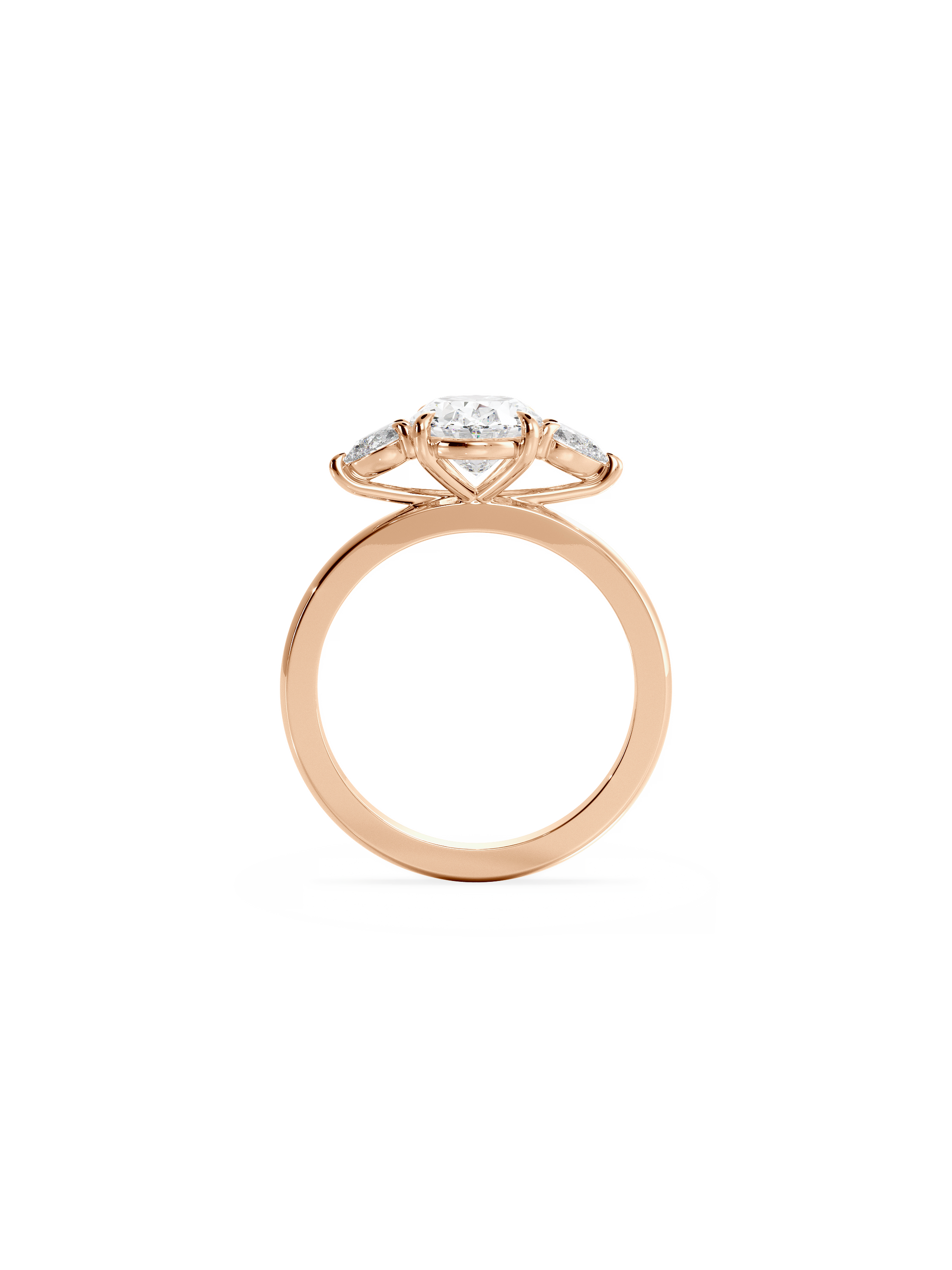 Three Stone-Oval Lab Grown Diamond Engagement Ring