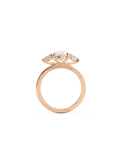 Three Stone-Oval Lab Grown Diamond Engagement Ring