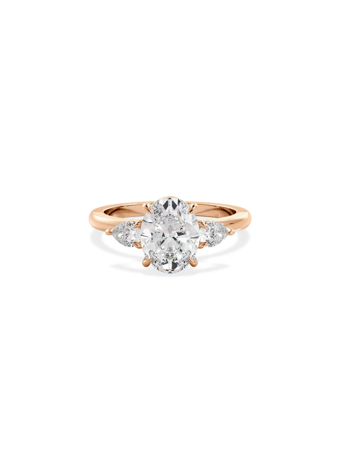 Three Stone-Oval Lab Grown Diamond Engagement Ring