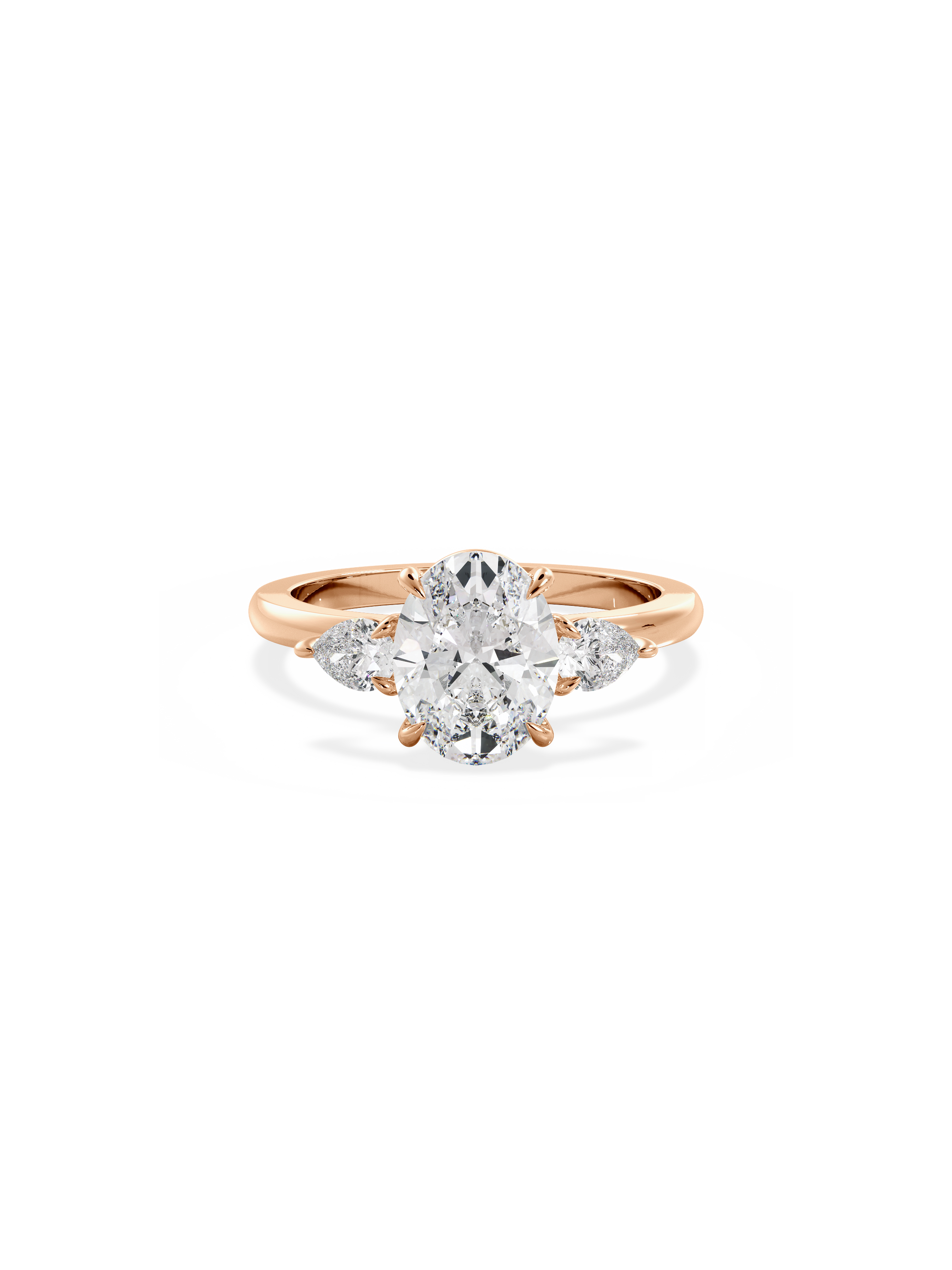 Three Stone-Oval Lab Grown Diamond Engagement Ring