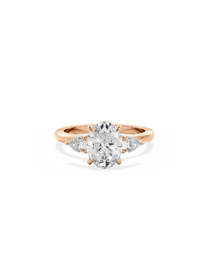 Three Stone-Oval Lab Grown Diamond Engagement Ring