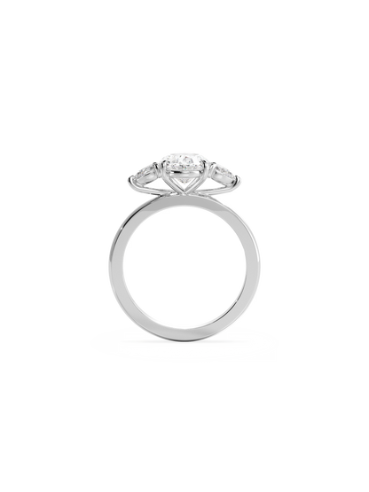 Three Stone-Oval Lab Grown Diamond Engagement Ring