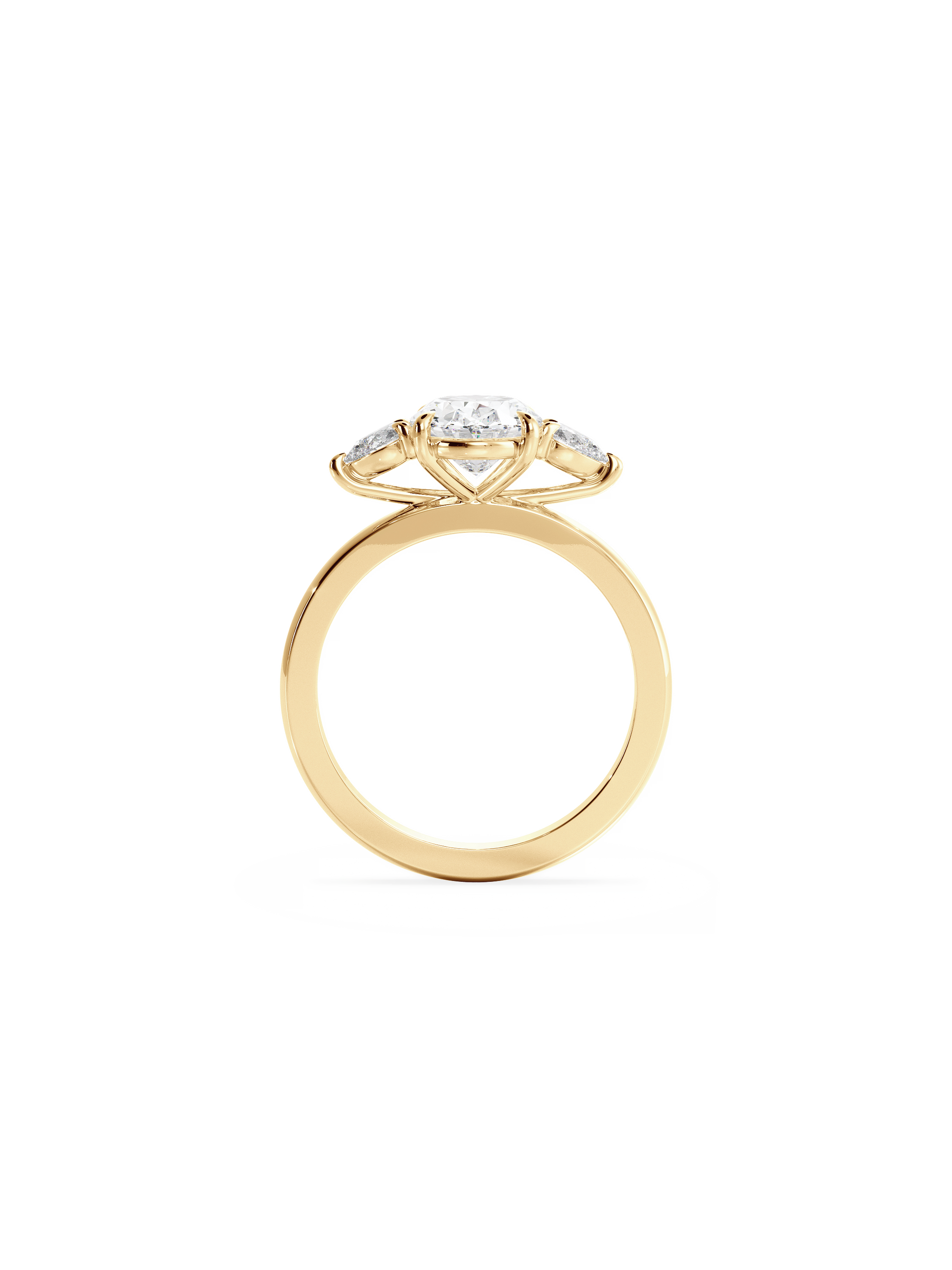 Three Stone-Oval Lab Grown Diamond Engagement Ring