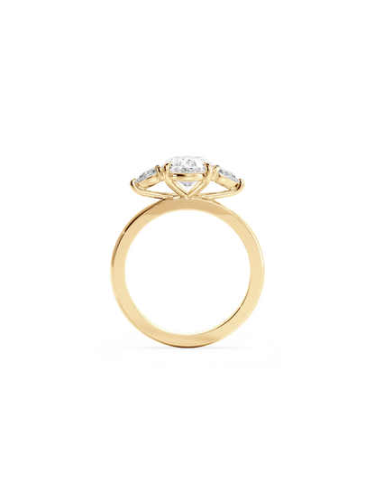Three Stone-Oval Lab Grown Diamond Engagement Ring