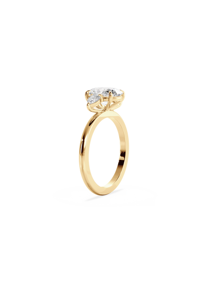 Three Stone-Oval Lab Grown Diamond Engagement Ring