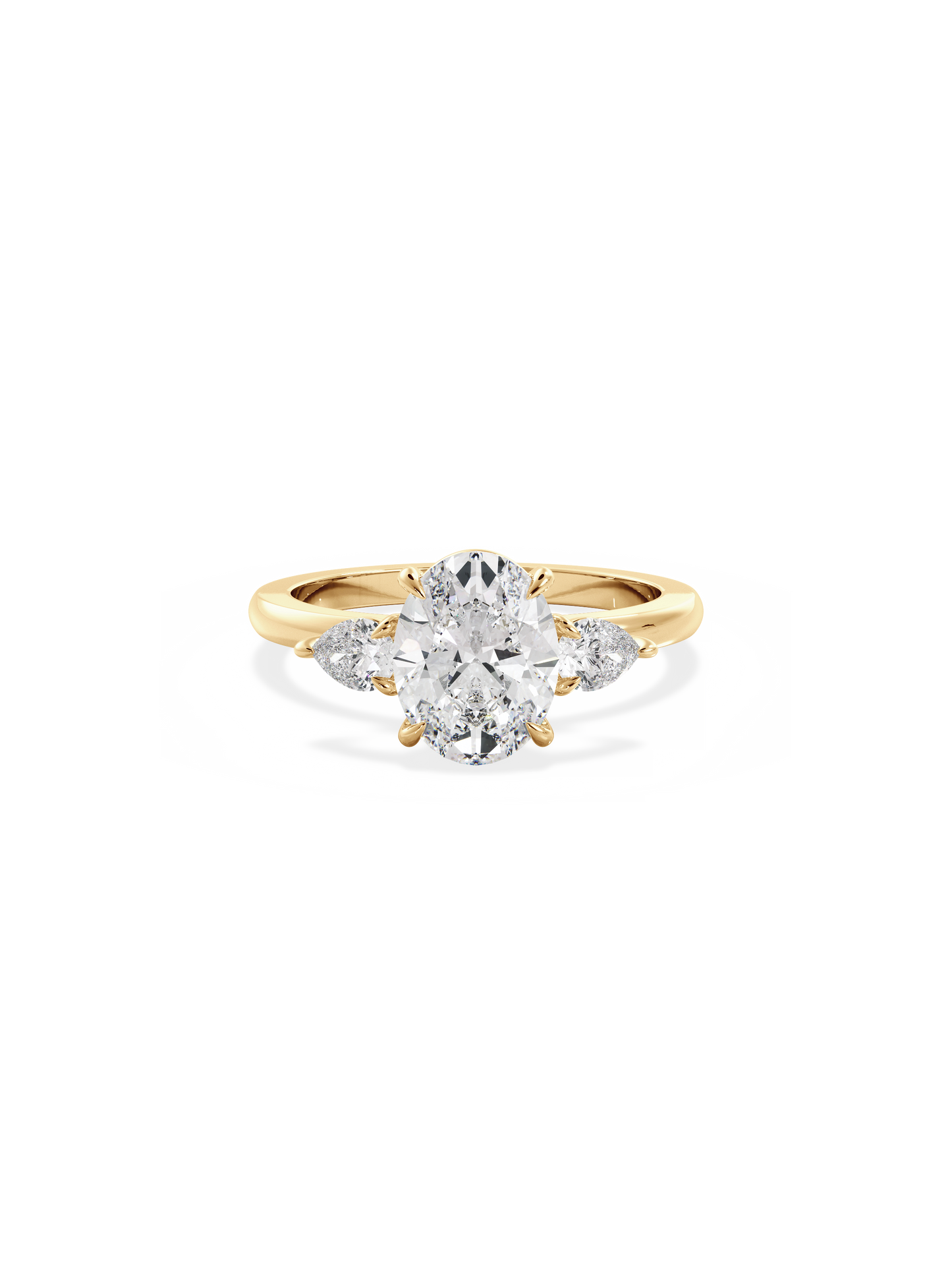 Three Stone-Oval Lab Grown Diamond Engagement Ring