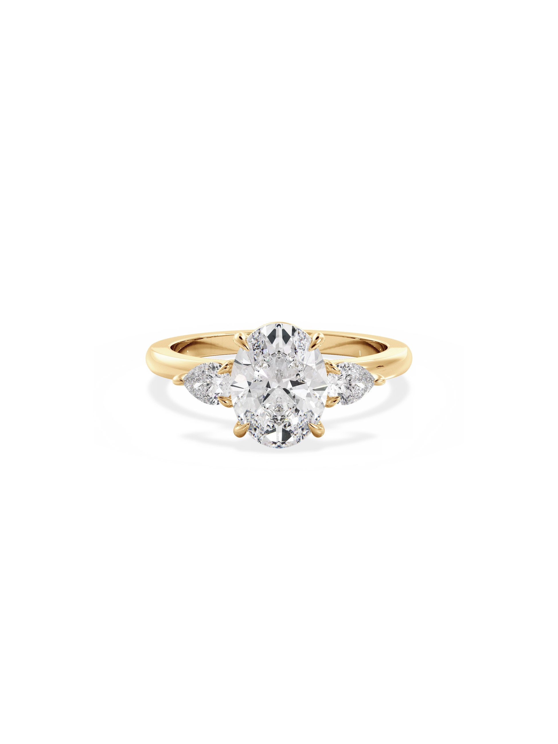 Three Stone-Oval Lab Grown Diamond Engagement Ring