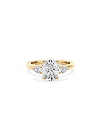Three Stone-Oval Lab Grown Diamond Engagement Ring