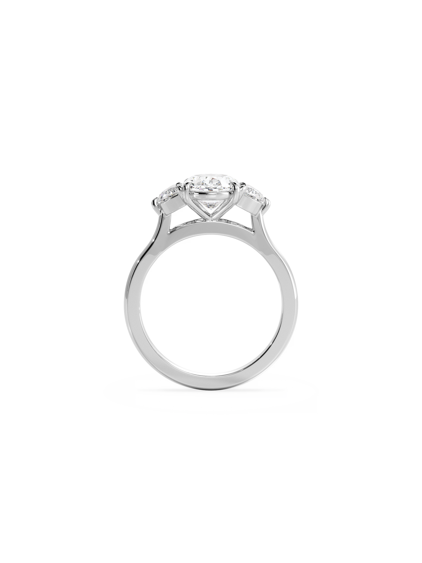 Three Stone-Oval Lab Grown Diamond Engagement Ring