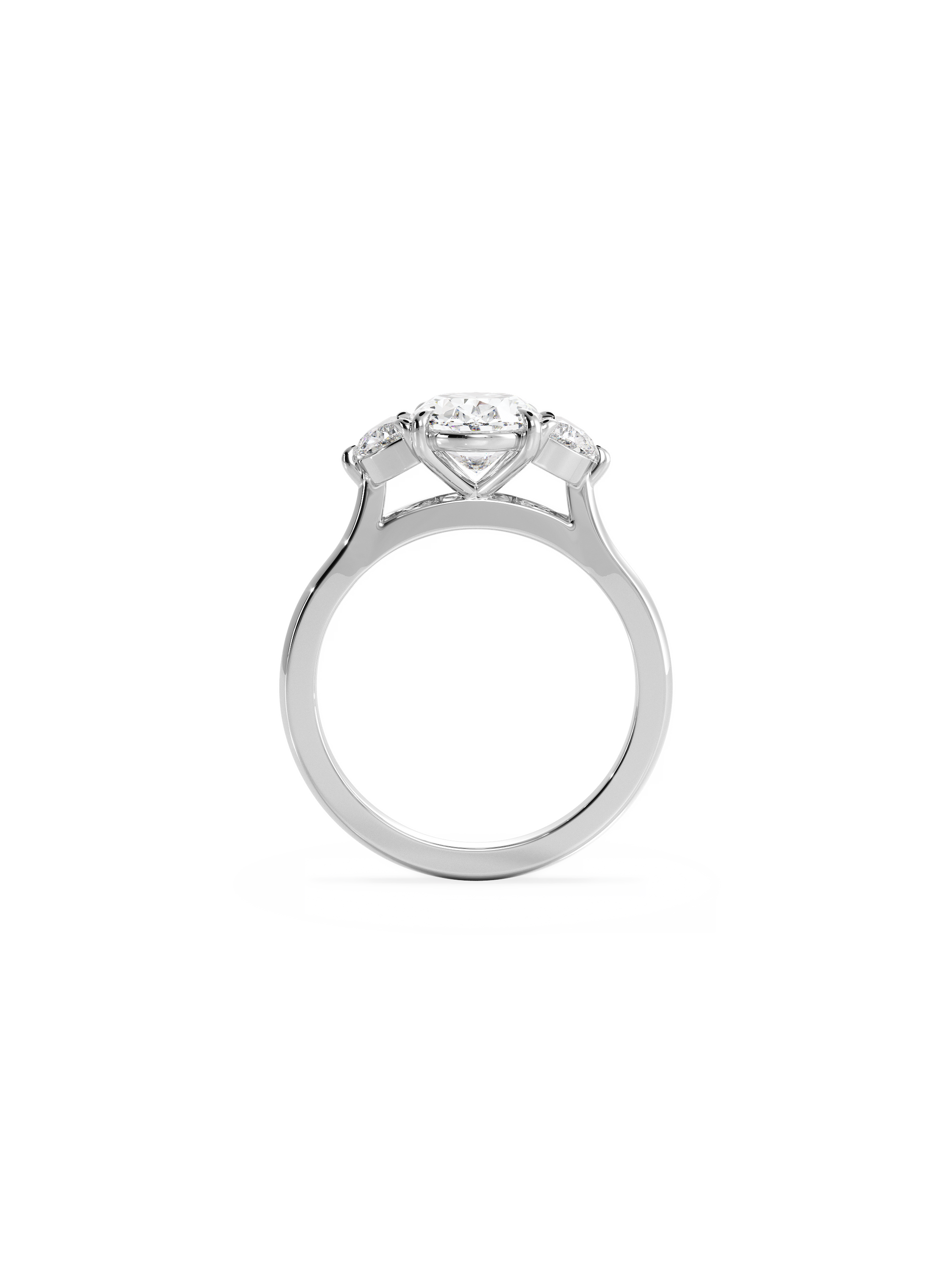 Three Stone-Oval Lab Grown Diamond Engagement Ring