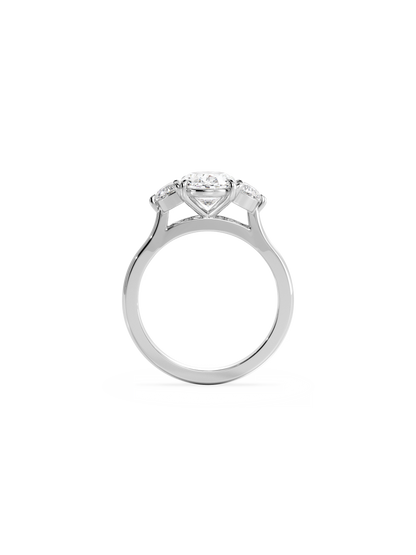 Three Stone-Oval Lab Grown Diamond Engagement Ring