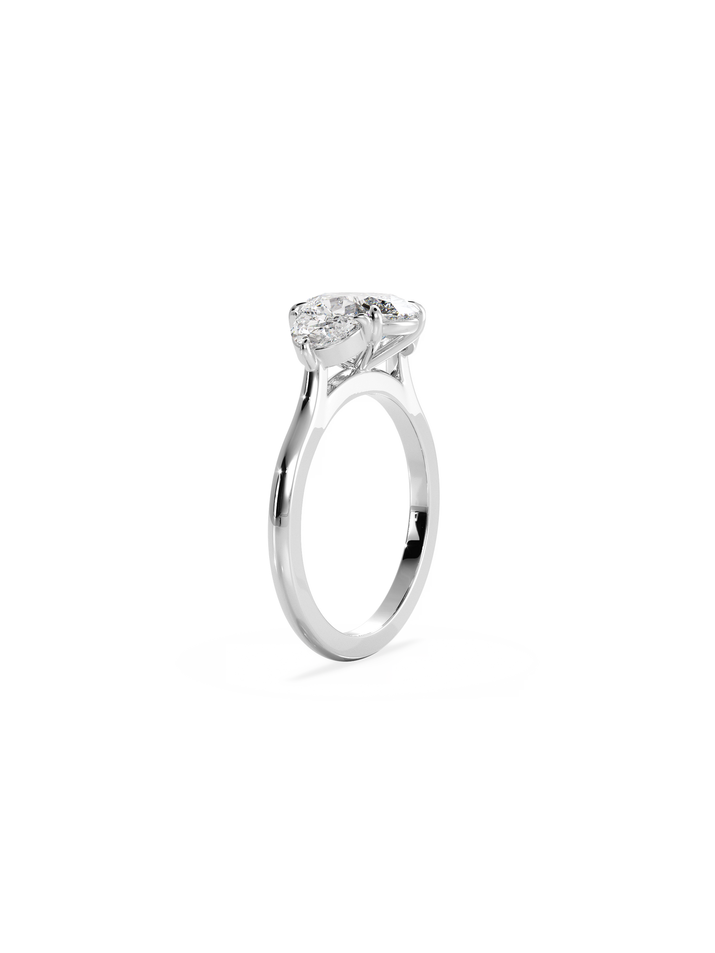 Three Stone-Oval Lab Grown Diamond Engagement Ring