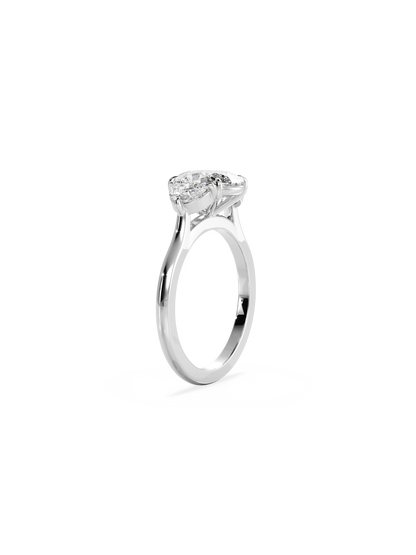 Three Stone-Oval Lab Grown Diamond Engagement Ring